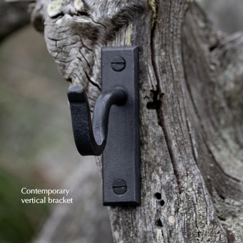 Wrought Iron Curtain Pole with Rounded Shepherd's Crooks