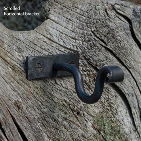 Wrought iron scrolled horizontal bracket