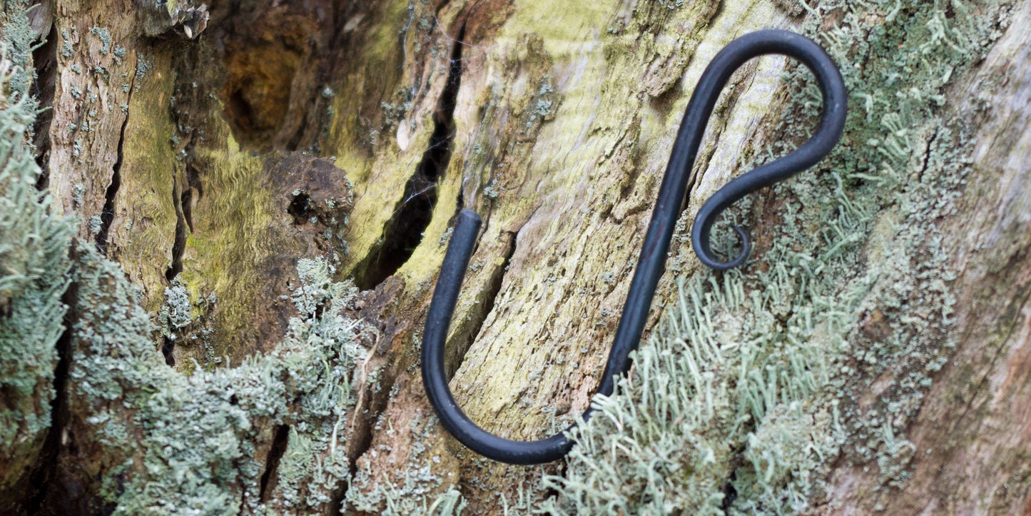 Wrought Iron Scrolled Pan Hook / S-hook