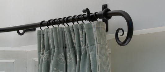 Wrought Iron Bay Window Pole with Scrolls