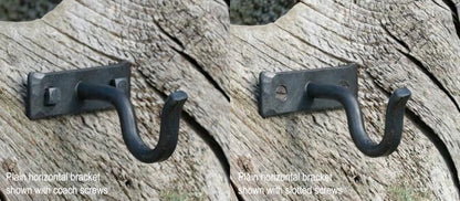 Solid Wrought Iron Pole with Rounded Shepherd's Crook Finials