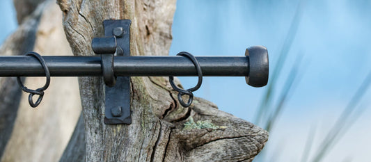 Wrought Iron Curtain Pole with Chunky Discs