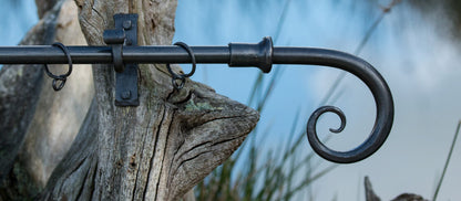 Wrought Iron Curtain Pole with Rounded Scrolls