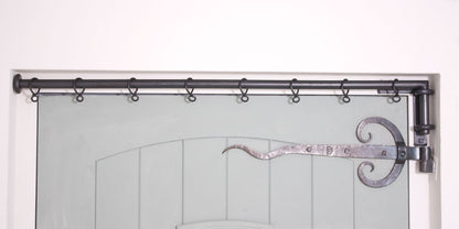 20mm Solid Wrought Iron Drapery Arm with L-Shaped Bracket